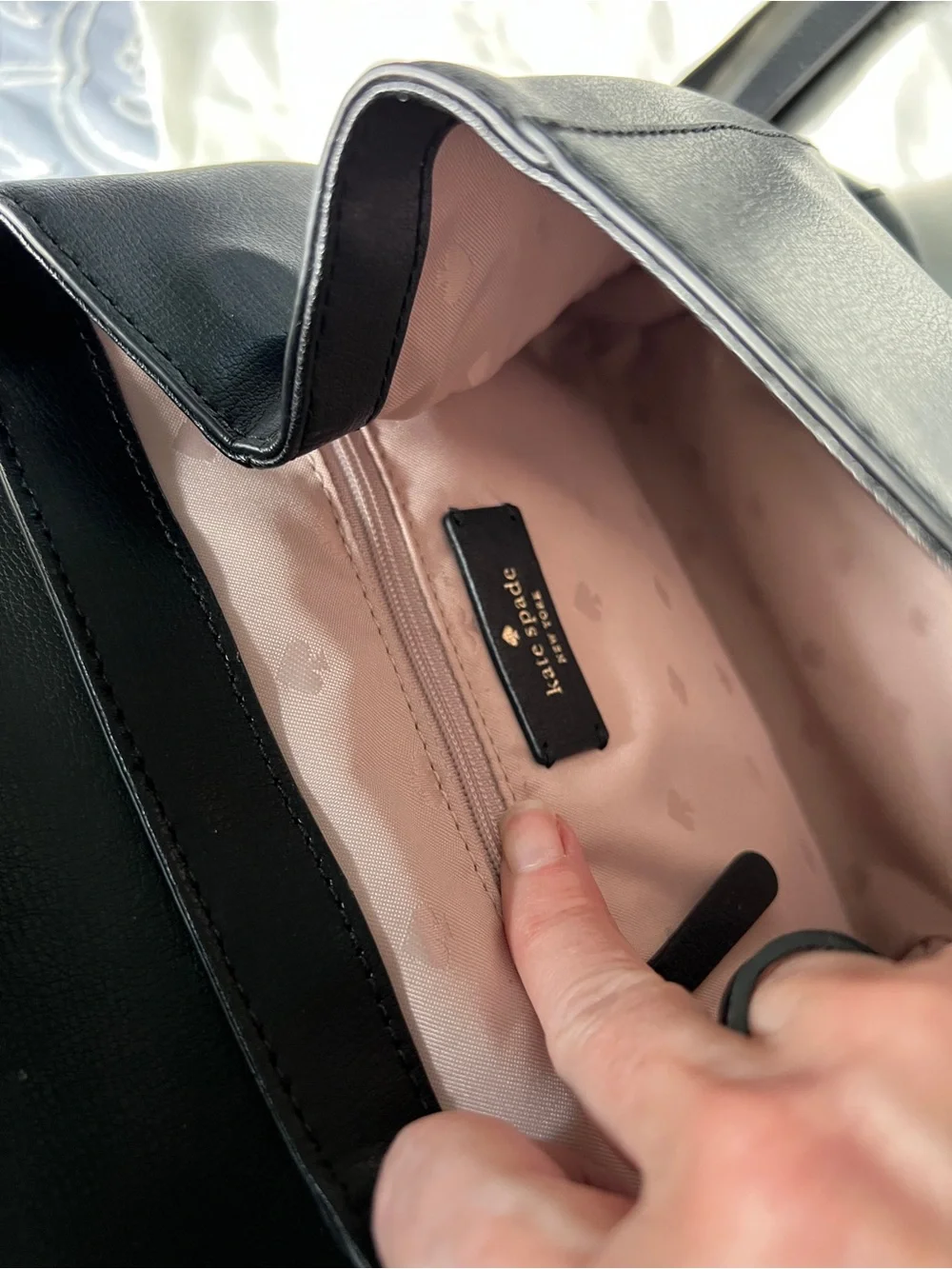 kate spade Black Leather Mini Backpack with Spade Lock